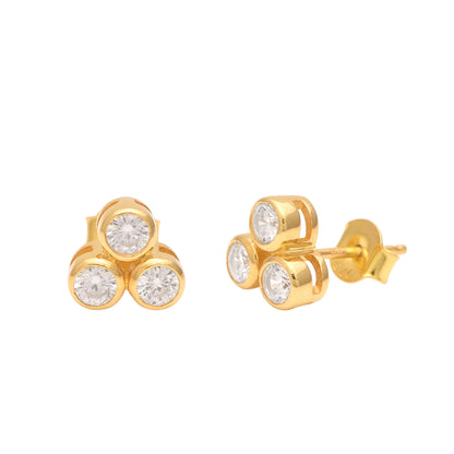Triple Sparkle Stud Earrings