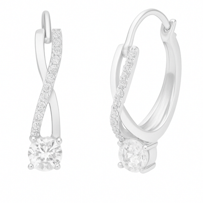 Twisted Hoop  Earrings In 925 Sterling Silver