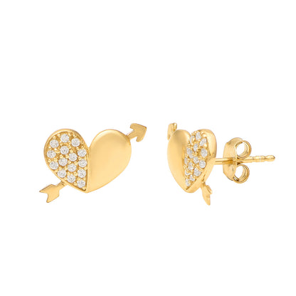 Love Pair Stud Earrings In 925 Sterling Silver