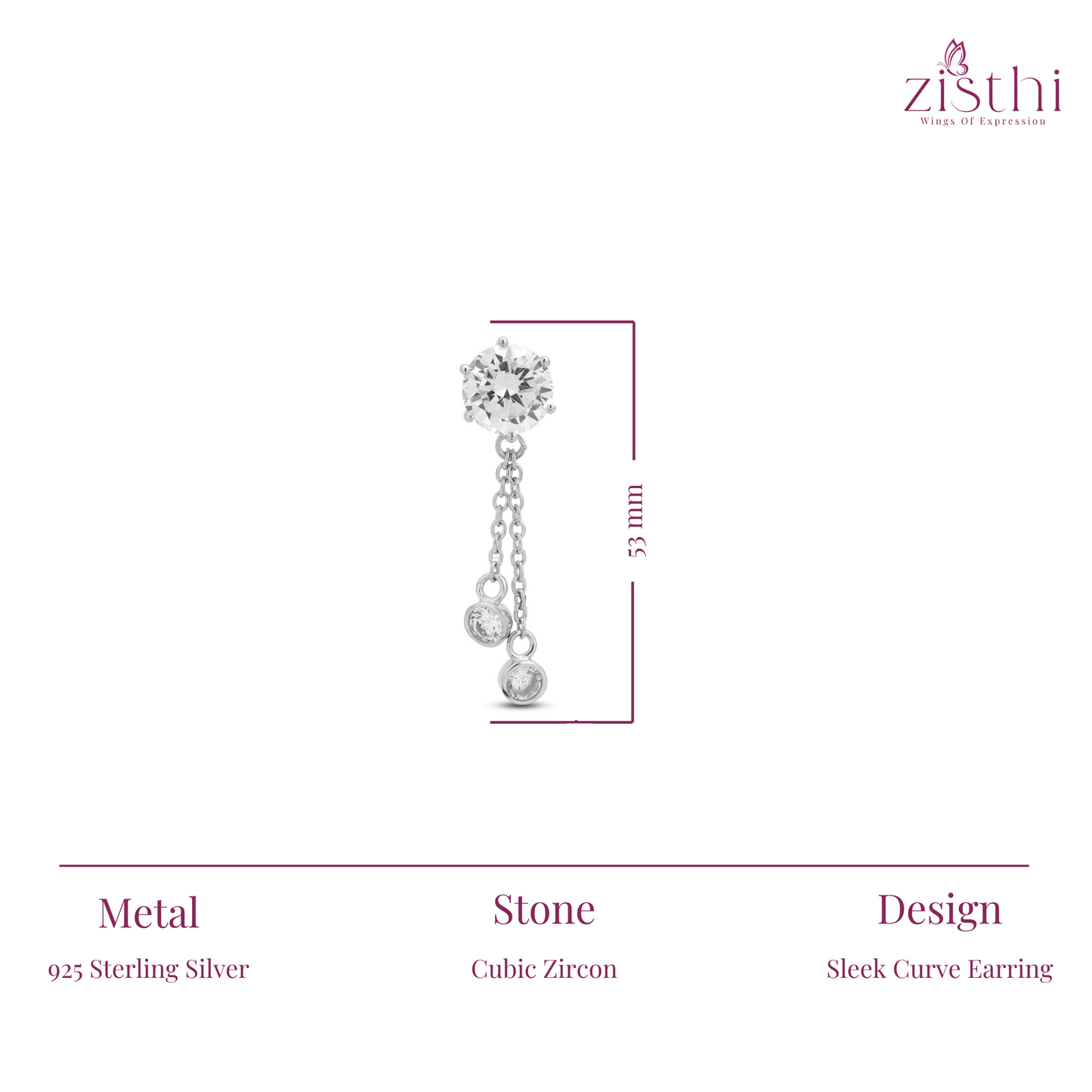 Twin Drop Chain Dangling Stud Earrings
