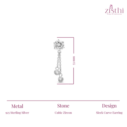 Twin Drop Chain Dangling Stud Earrings