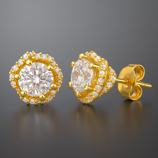 925 Sterling Silver Designer Pave Flower Zircon Earring