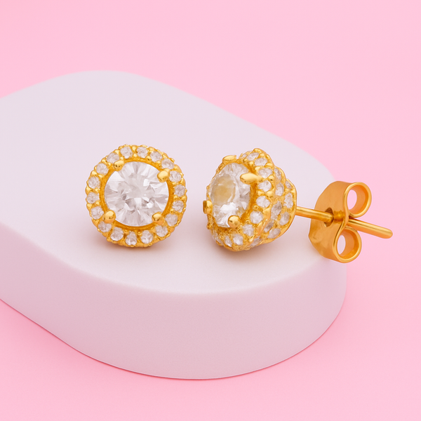 925 Sterling Silver Designer Pave Flower Zircon Earring
