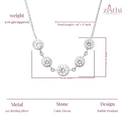 Elegant Zircon Necklace  18+3" inch