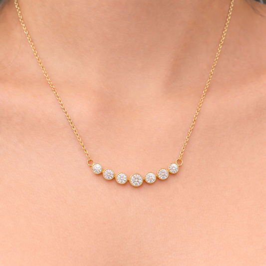 Elegant Bubble Style Necklace with Adjustable 18+3 Inch Chain