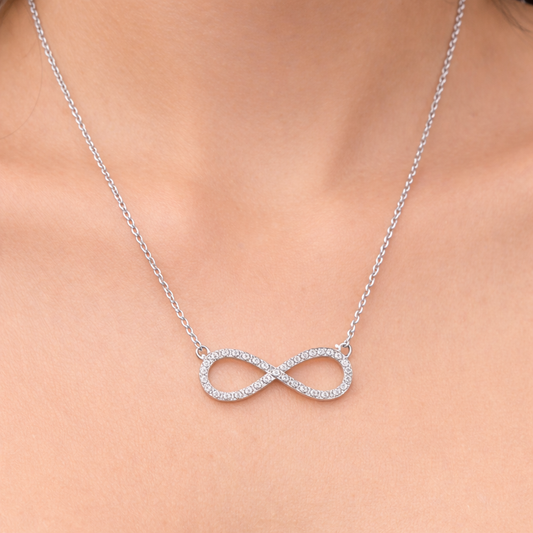 Endless Love Infinity Pendant Necklace 18+3" inch Chain