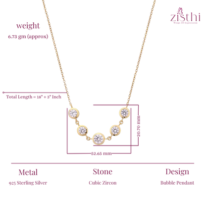 Elegant Zircon Necklace  18+3" inch