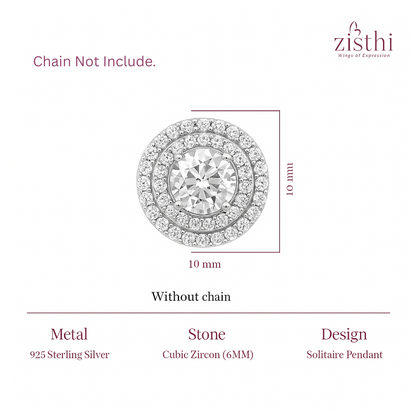 Simulated Diamond Double Halo Pendant