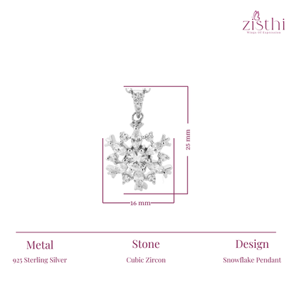 Snowflake Pendant 925 Sterling Silver