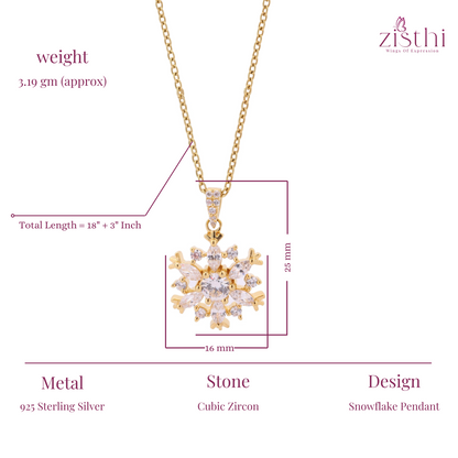 Snowflake Pendant 925 Sterling Silver