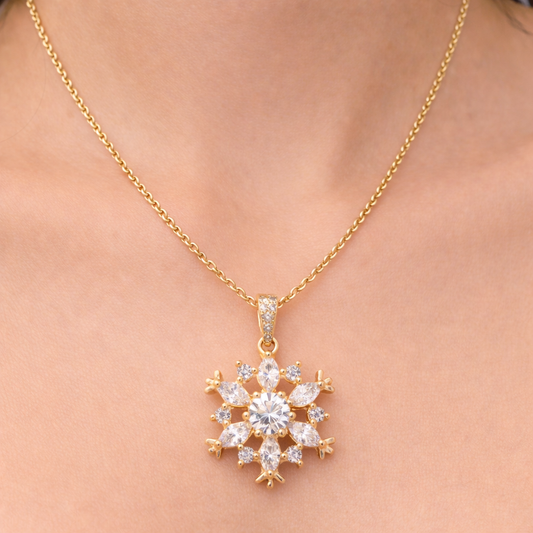 Snowflake Timeless Pendant in 925 Sterling Silver