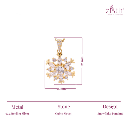 Snowflake Pendant 925 Sterling Silver