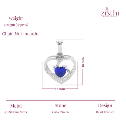 Heart-Shaped Pendant & Necklace In 925 Sterling Silver