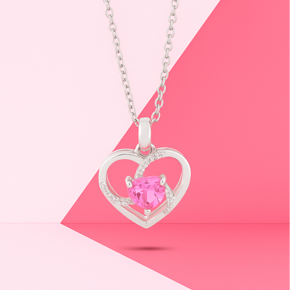 Heart-Shaped Pendant & Necklace In 925 Sterling Silver