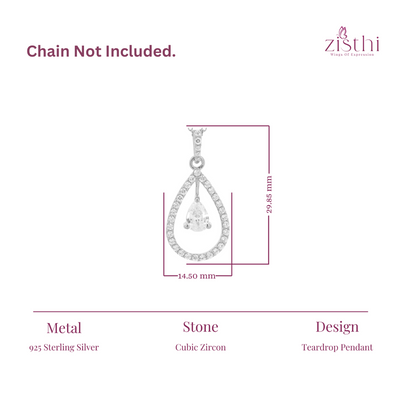 Teardrop Zircon Pendant