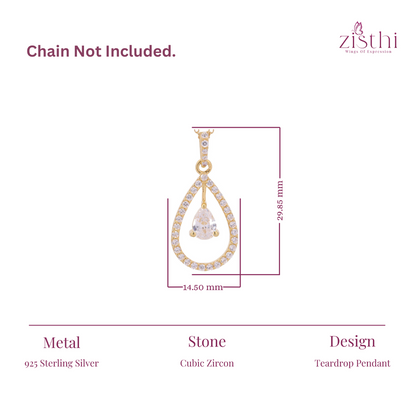 Teardrop Zircon Pendant