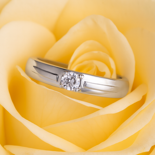 Classic Solitaire Adjustable Men Ring In 925 Sterling Silver