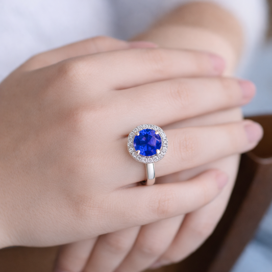 Adjustable Sparkle Halo Ring