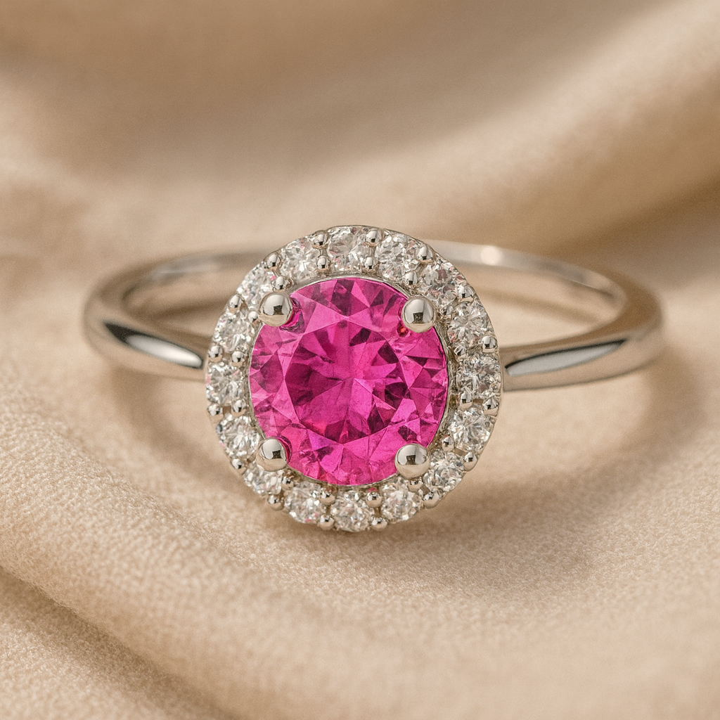 Adjustable Sparkle Halo Ring