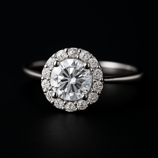 Adjustable Sparkle Halo Ring