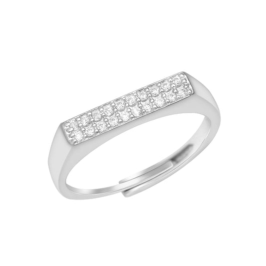 Micro Pave Zircon Bridge Mens Ring
