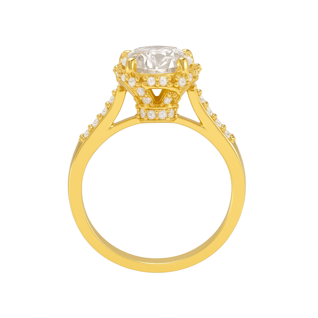 925 Sterling Silver Designer Pave Flower Zircon Ring
