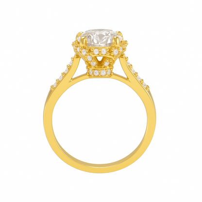 925 Sterling Silver Designer Pave Flower Zircon Ring