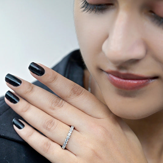 Eternity Engagement Silver Band Ring