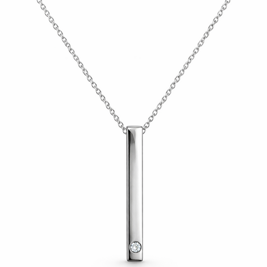Minimal Bar Pendant Necklace with 16+2 Inch Adjustable Chain