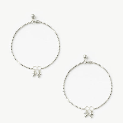 Dolphin Anklet in 10"inch  925 Sterling Silver