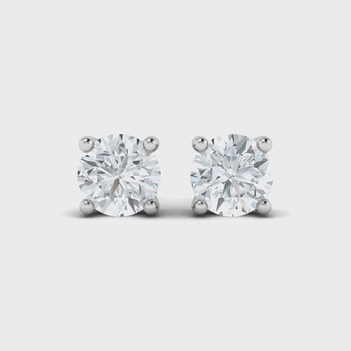 White Simulated Diamond Stud Earrings