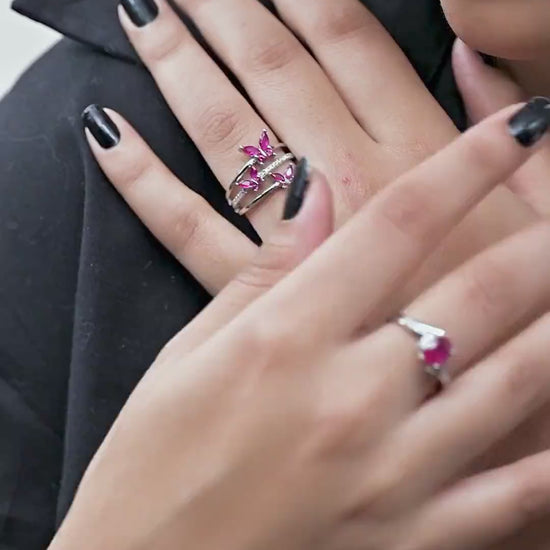Silver Charming Butterfly Ring