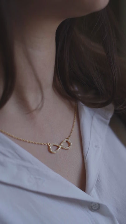 Endless Love Infinity Pendant Necklace 18+3" inch Chain