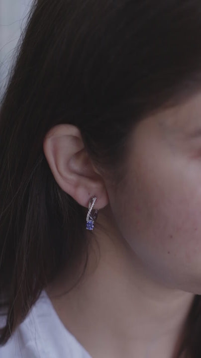Twisted Hoop  Earrings In 925 Sterling Silver