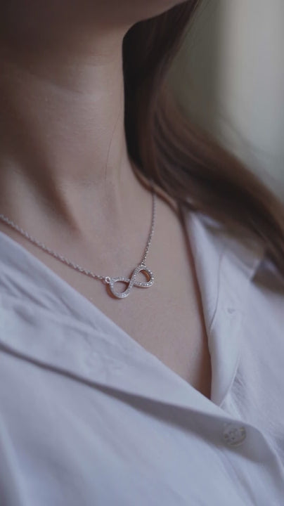 Endless Love Infinity Pendant Necklace 18+3" inch Chain