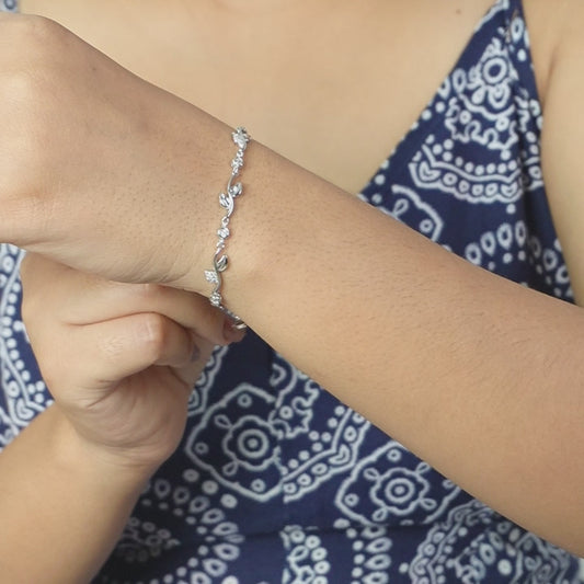 Silver Leaf Bracelet
