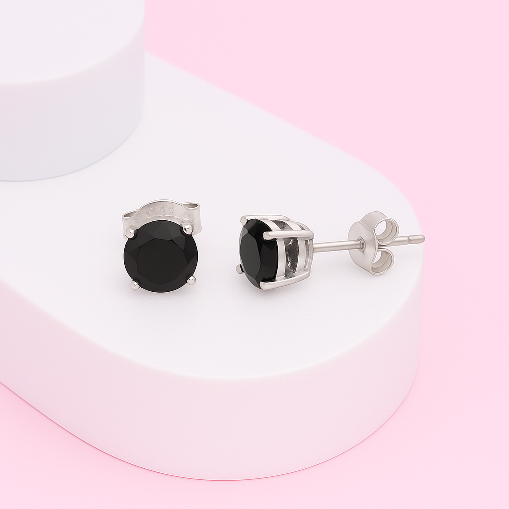 silver black stud 