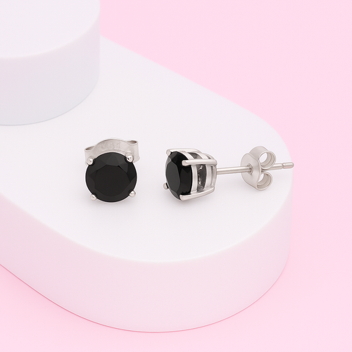 silver black stud 