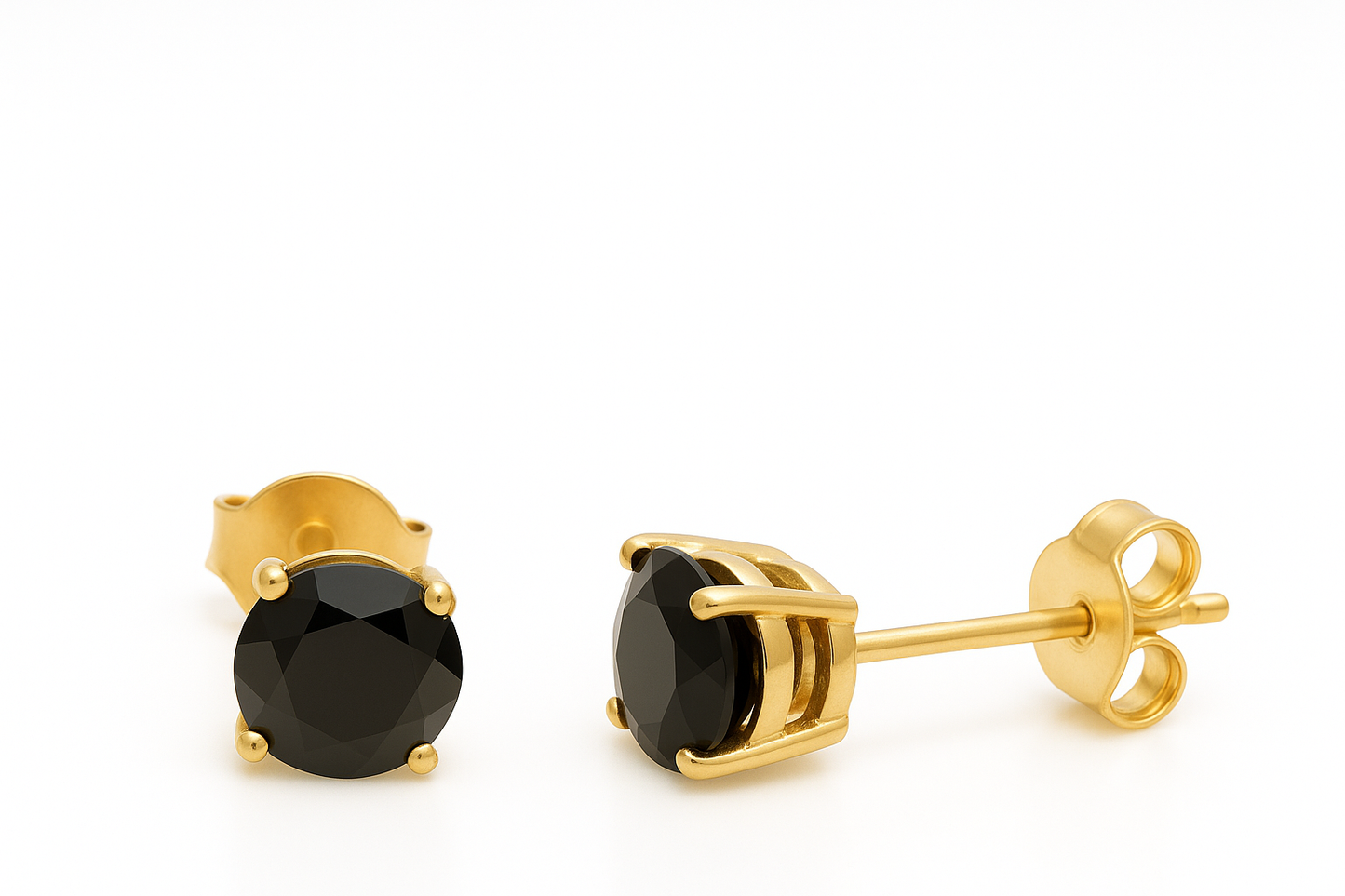 White Simulated Diamond Stud Earrings In  925 Sterling Silver